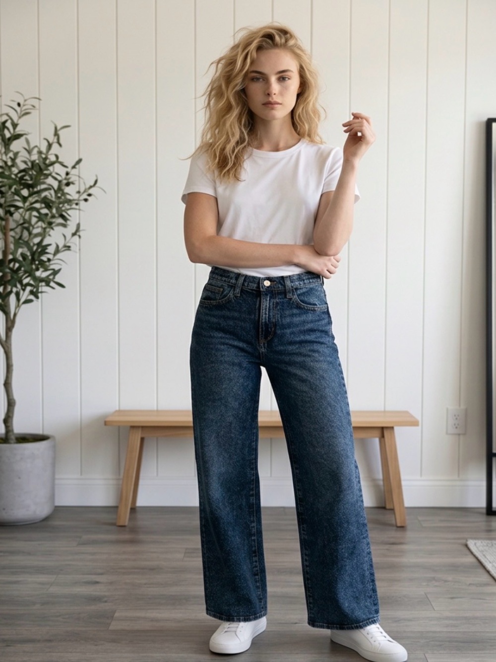 Joes Jeans The Mia High Rise Wide Leg Jeans Kindness Blue Stretch Womens 26 NWT